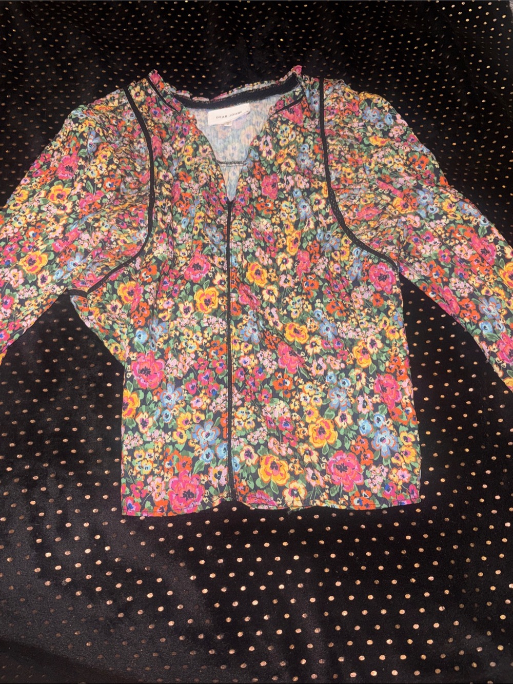 Dear John Vibrant Floral Blouse - Pink, Yellow, Blue, Green
